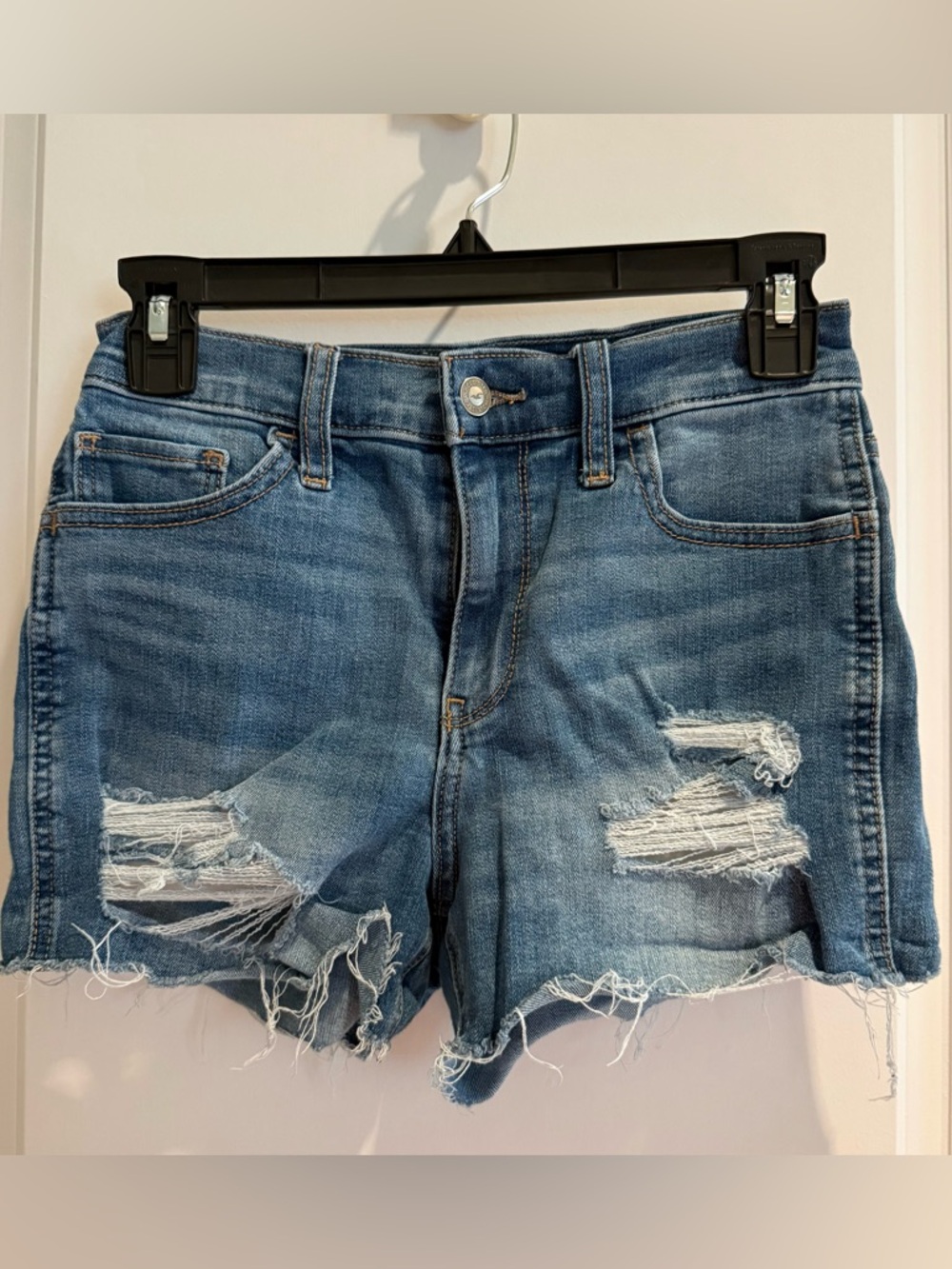 Hollister Distressed Light Blue Denim Cutoff Shorts